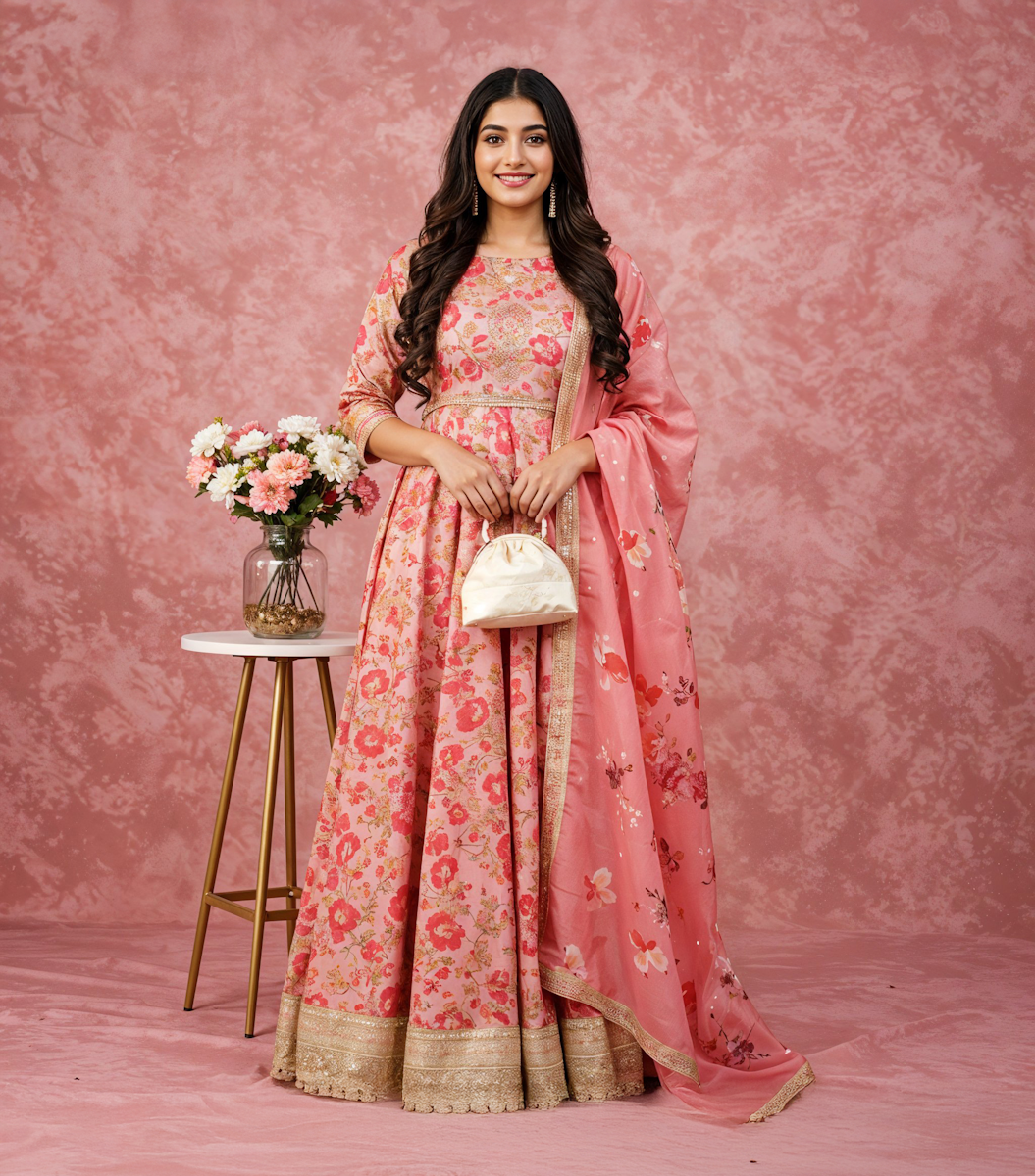 Red kurti embroidery